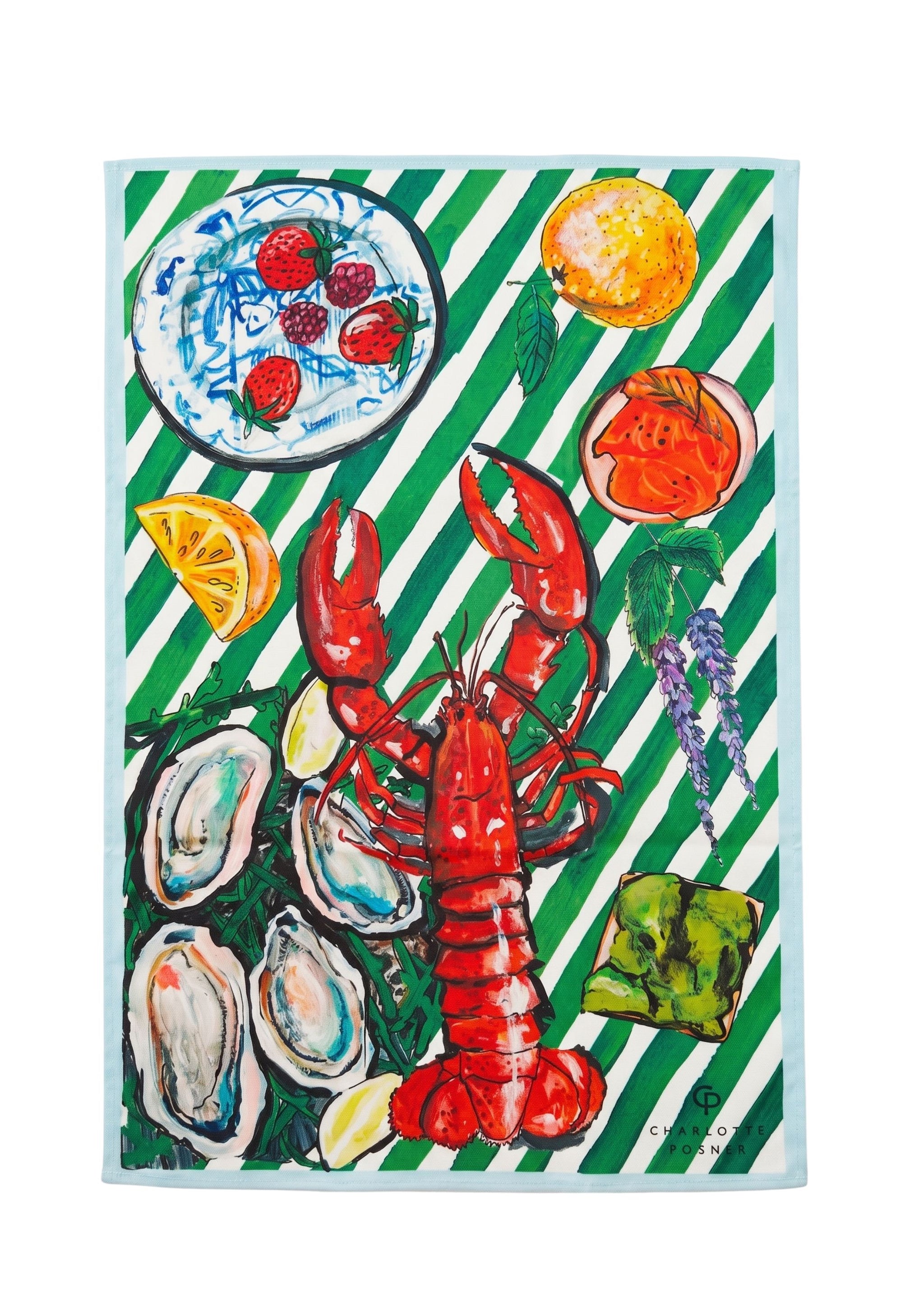 Charlotte Posner Pink Queen Bee Tea Towel – Cotton UK