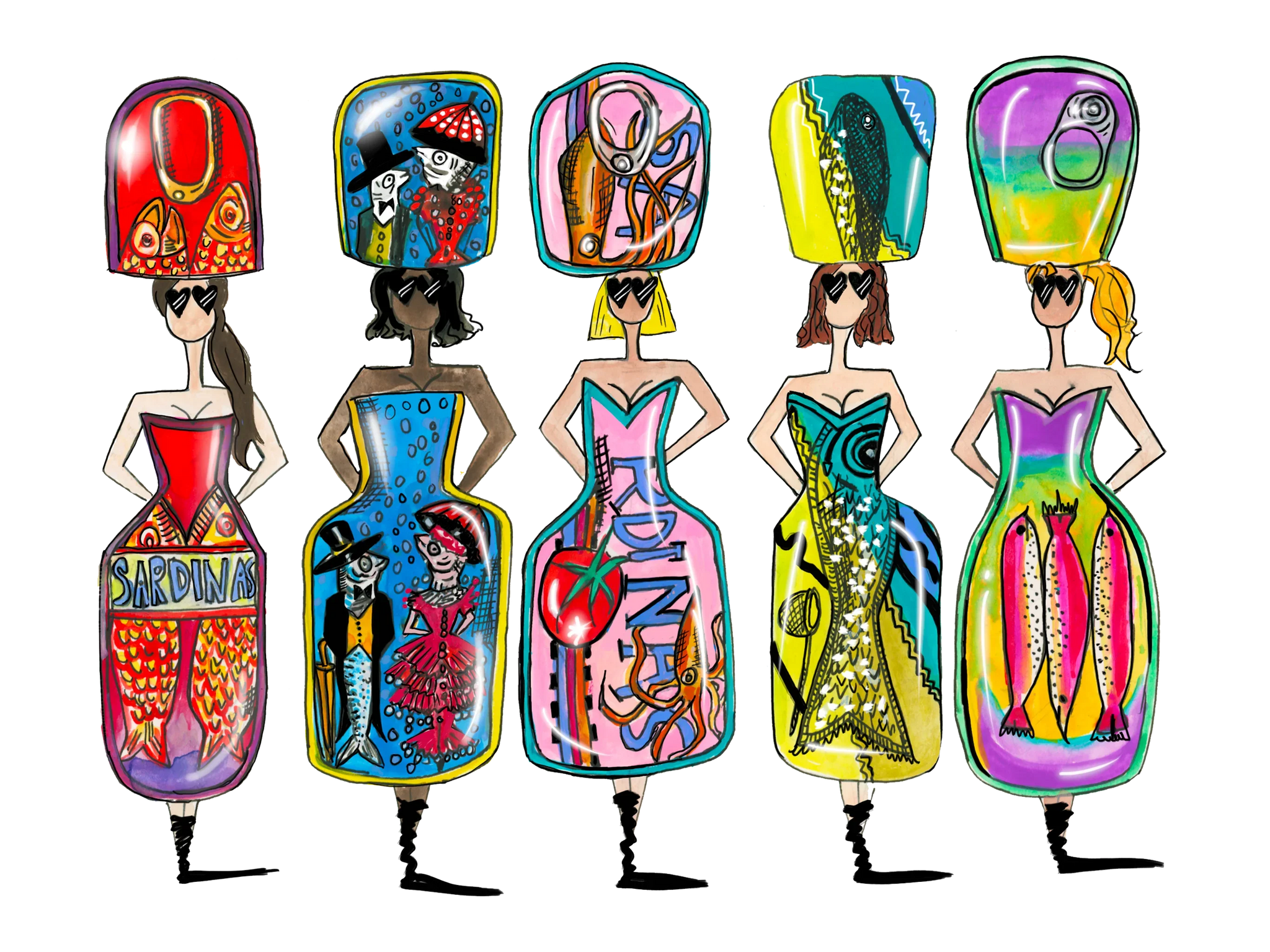 Meadow Melody Pop Dolls Print – Charlotte Posner Artwork