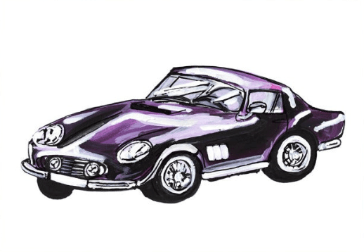 PURPLE CLASSIC CAR PRINT - Charlotte Posner