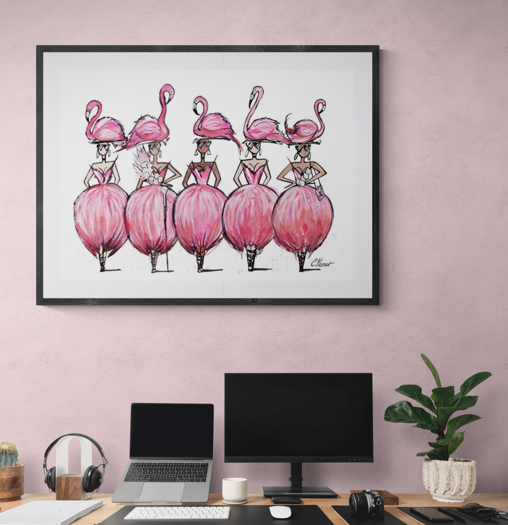 Charlotte Posner art london gift print limited edition flamingo