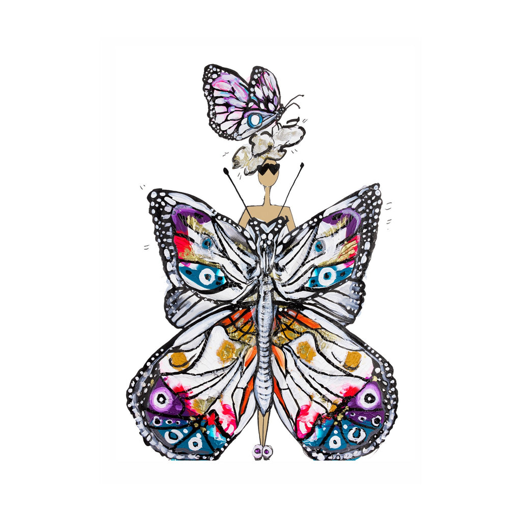 Pop dolls, paintings - Charlotte Posner butterfly